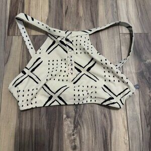Aerie Tic Tac Toe Print High Neck Crop Top